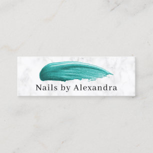 Carte De Visite Mini Elégant trait de vernis à ongles turquoise