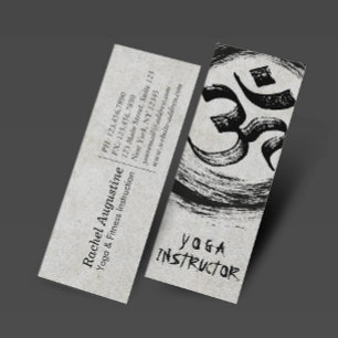 Carte De Visite Mini Élégant YOGA Instructeur Calligraphie ZEN OM Symbo