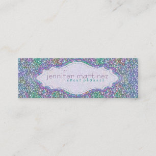 Carte De Visite Mini Elégante Parties scintillant couleur pourpre et ét