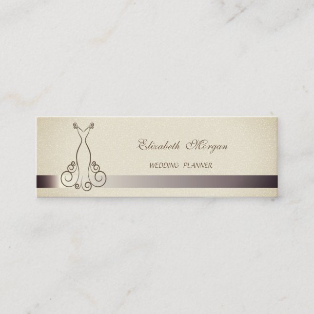 Carte De Visite Mini Élégante Professionnelle Élégante Glitterie, Robe (Devant)