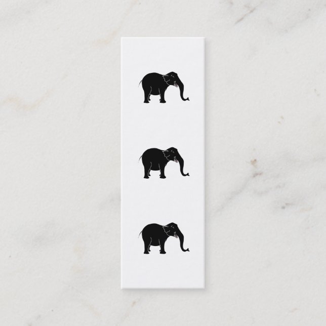 Carte De Visite Mini Éléphant riant noir (Devant)