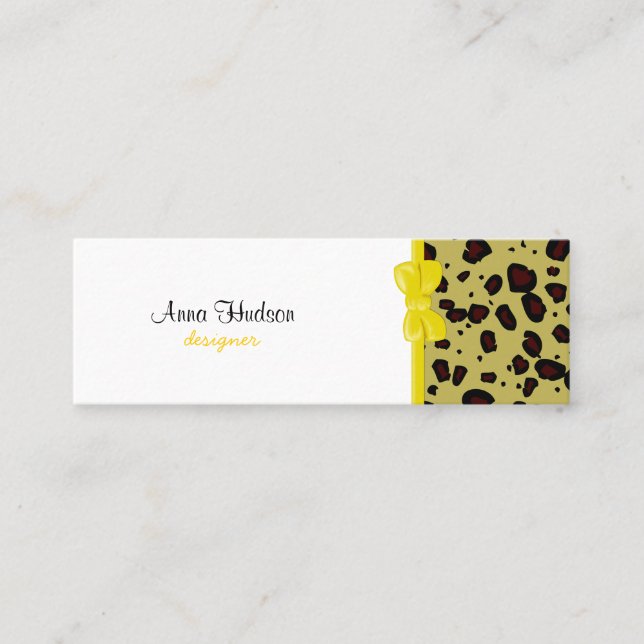 Carte De Visite Mini Empreinte de léopard, Spots de léopard, Leopard Br (Devant)