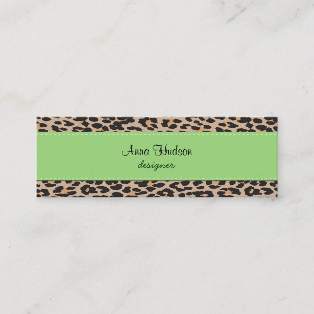 Carte De Visite Mini Empreinte de léopard, Spots de léopard, Leopard Br (Devant)