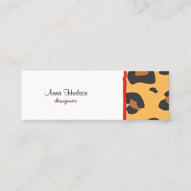Carte De Visite Mini Empreinte de léopard, Spots de léopard, Leopard Br (Devant)