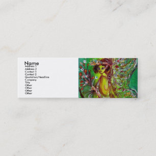 CARTE DE VISITE MINI ÉQUIPEMENT VERT AVEC PARKES FLORAUX OR EN LUMIÈRE