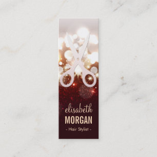 Carte De Visite Mini Escalier à cheveux Ciseaux à étincelle Or à la mod