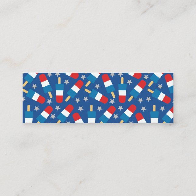 Carte De Visite Mini Été 4 juillet Patriotic Popsicles Signet (Devant)