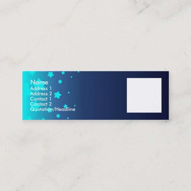 Carte De Visite Mini Étoiles bleu-clair (Devant)