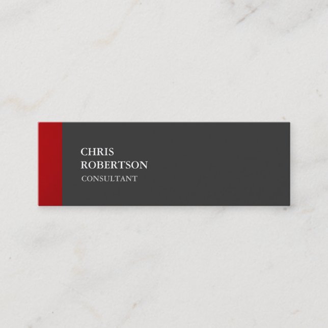 Carte De Visite Mini Exclusif mince spécial Gris rouge clair (Devant)