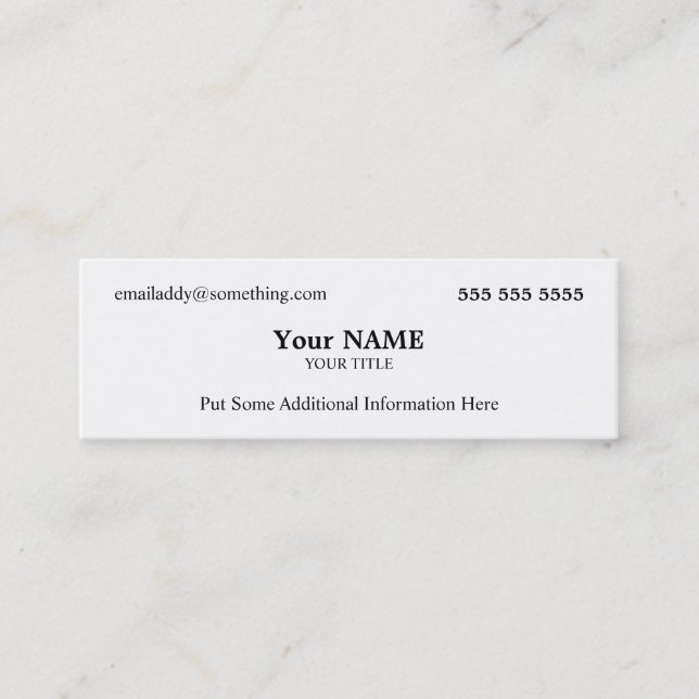 Carte De Visite Mini Exécutif blanc (Devant)