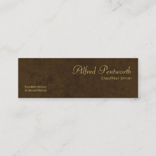 Carte De Visite Mini Exquise minimaliste Brown Grunge Chauffeur