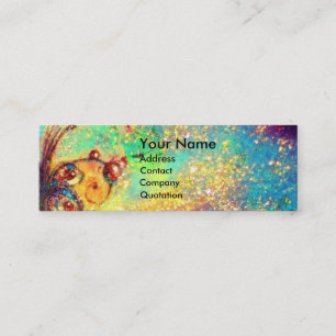 Carte De Visite Mini FAIRY IN NIGHT / MAGIC BUTTERFLY PLANTE turquoise