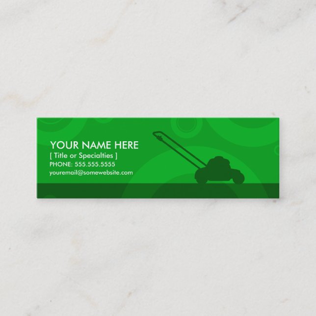 Carte De Visite Mini fauchage vert d'anneaux (Devant)