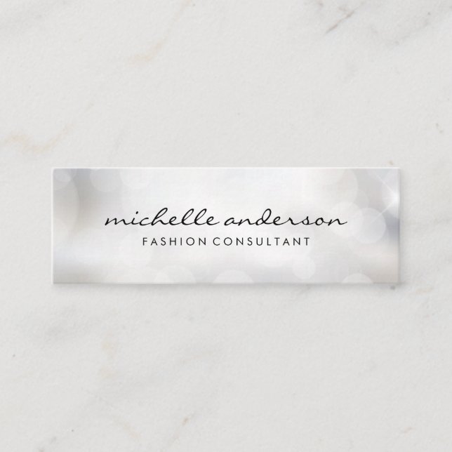 Carte De Visite Mini Faux Gold brossé | Bokeh (Devant)