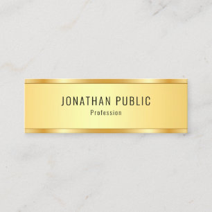 Carte De Visite Mini Faux Gold Metallic Look Modèle Élégant Moderne