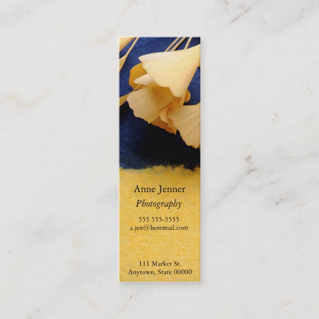 Carte De Visite Mini feuilles Ginkgo sur le signet de texture (Devant)
