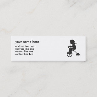 Carte De Visite Mini Fille sur la silhouette de tricycle