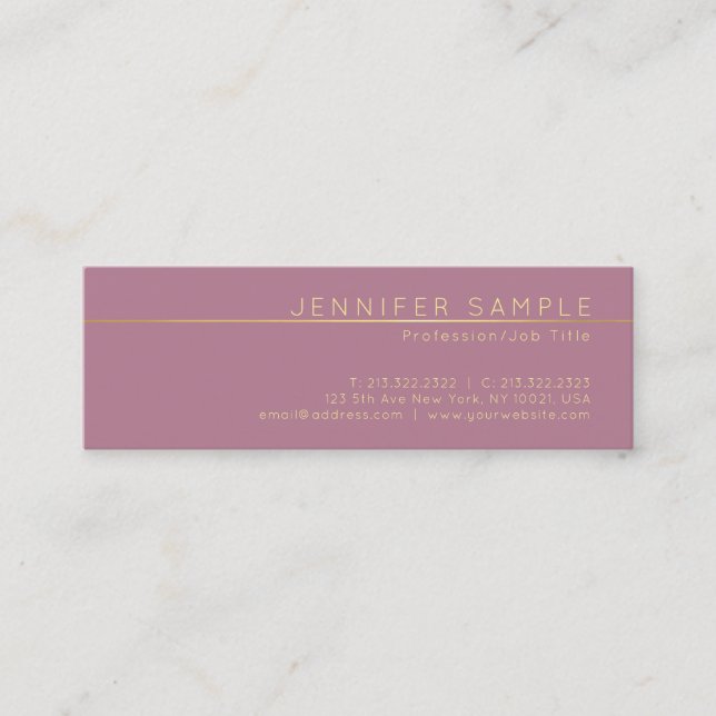 Carte De Visite Mini Finition soie élégant professionnel Luxe moderne (Devant)