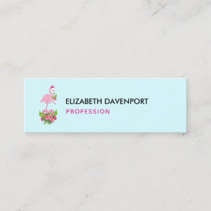 Carte De Visite Mini Flamant rose rose en Santa Hat avec Sucre de canne