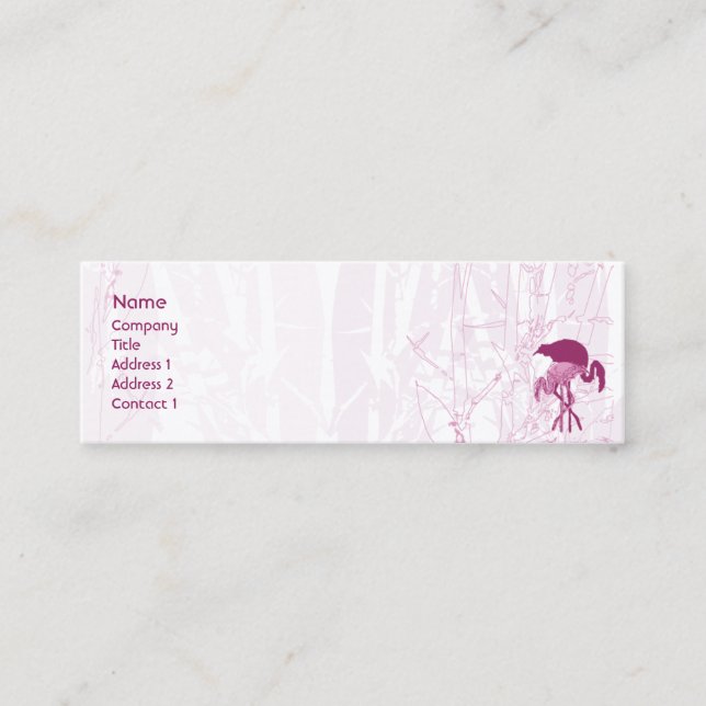 Carte De Visite Mini Flamant rose rouge - maigre (Devant)