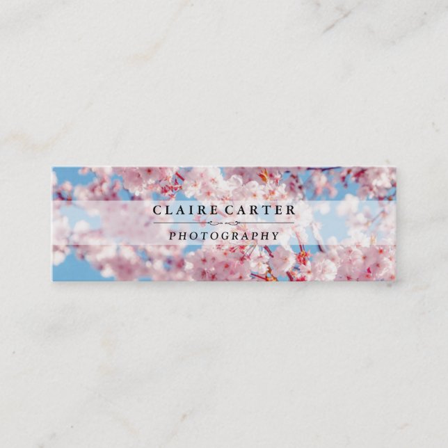 Carte De Visite Mini Fleur de cerisiers | Photographe (Devant)