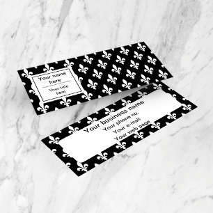 Carte De Visite Mini Fleur de Lis Motif, française, royale, blanche