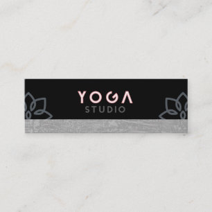 Carte De Visite Mini Fleur de Lotus marbré Professeur de yoga Yoga