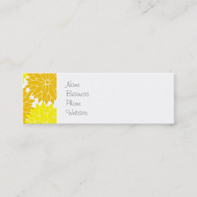 Carte De Visite Mini Fleur Jaune Lumineuse Fleurit Floral (Devant)