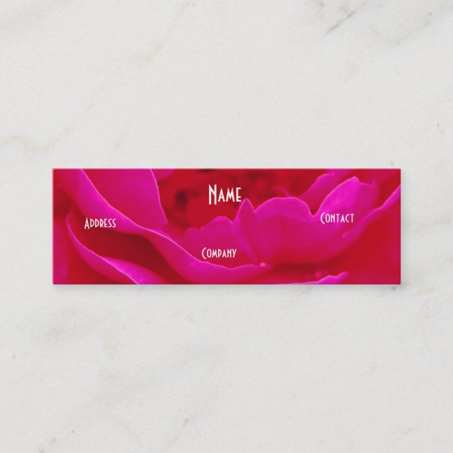 Carte De Visite Mini Fleuriste - rose vert rose (Devant)
