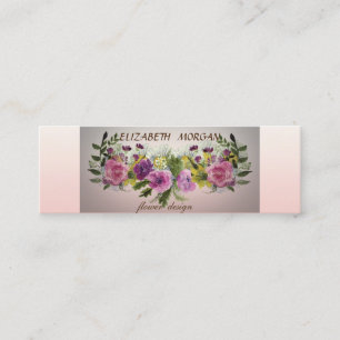 Carte De Visite Mini Fleurs Aquarelles Chic Moderne Élégant