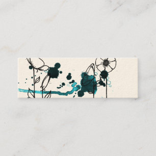 Carte De Visite Mini Fleurs brouillées, bleues