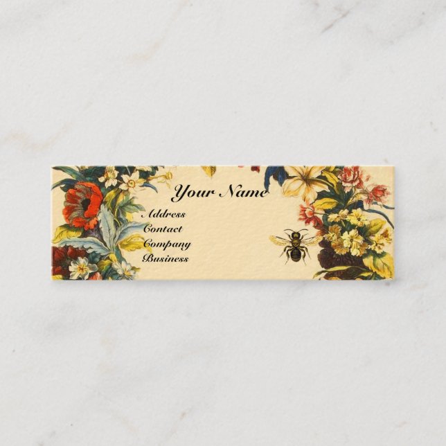 CARTE DE VISITE MINI FLEURS DE PRINTEMPS HONEY ABEE MAINTIEN SCEAU BROW (Devant)