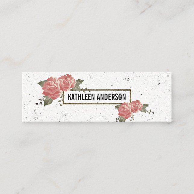 Carte De Visite Mini Fleurs élégantes / Speckled (Devant)