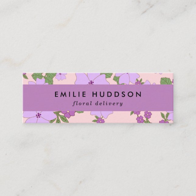 Carte De Visite Mini Fleurs violettes, Verdure, Fleuriste, Boutique De  (Devant)