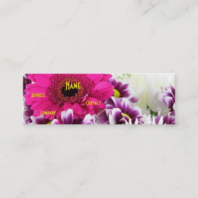 Carte De Visite Mini Floriste - Bouquet pourpre II (Devant)