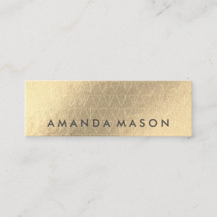 Carte De Visite Mini Fond d'or   Motif de triangle Lux à la mode