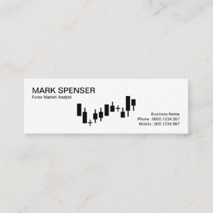 Carte De Visite Mini Forex de graphique en Stock blanc simple