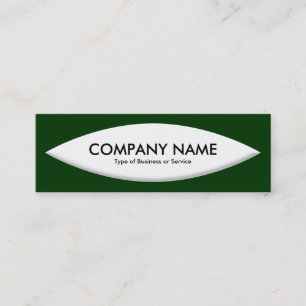 Carte De Visite Mini Forme du bateau - Blanc sur Vert foncé