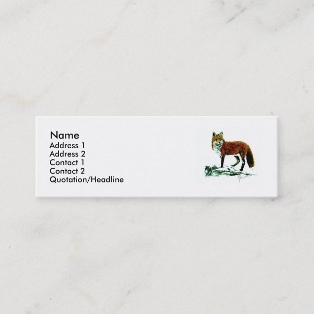 Carte De Visite Mini Fox rouge maigre (Devant)