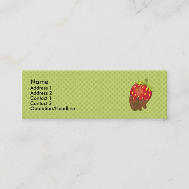 Carte De Visite Mini Fraise plongée en chocolat (Devant)