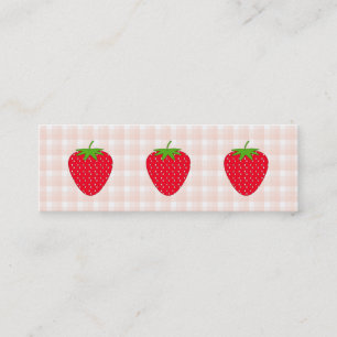 Carte De Visite Mini Fraise rouge sur le contrôle de guingan