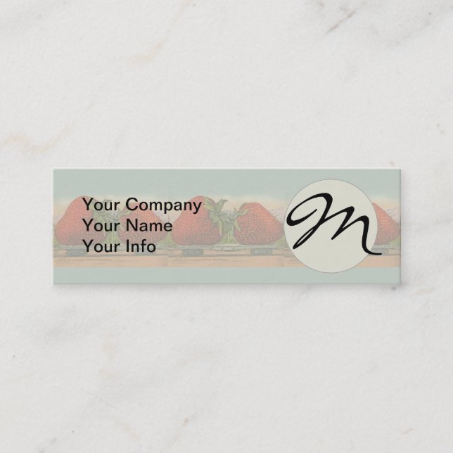 Carte De Visite Mini Fraises Giant Fruit Antique Fruit Amusant (Devant)