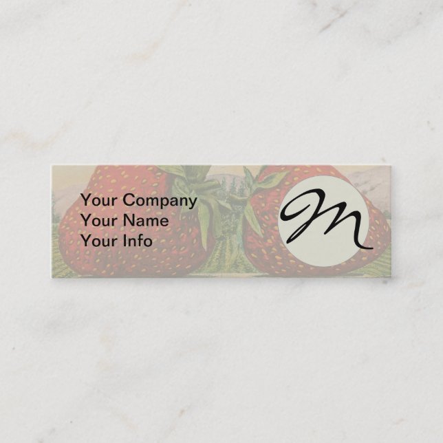 Carte De Visite Mini Fraises Giant Fruit Antique Fruit Amusant (Devant)