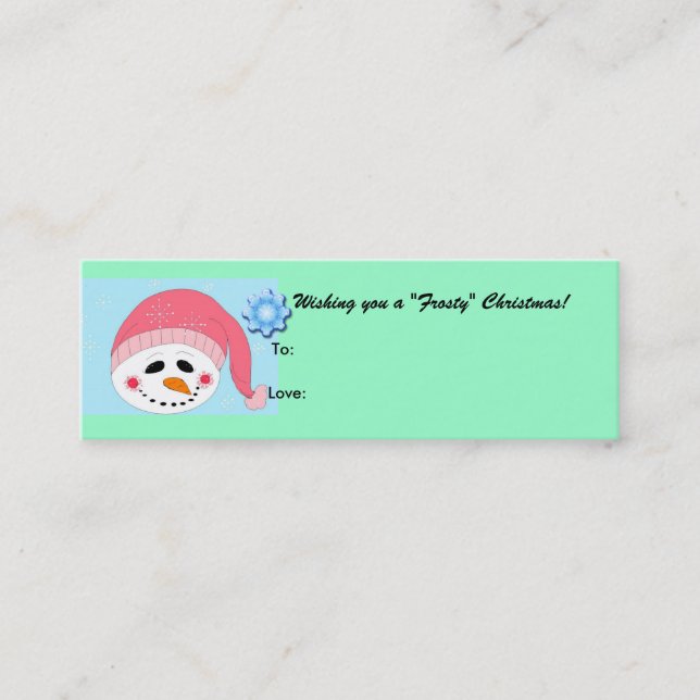 Carte De Visite Mini Frosty - gifttag (Devant)