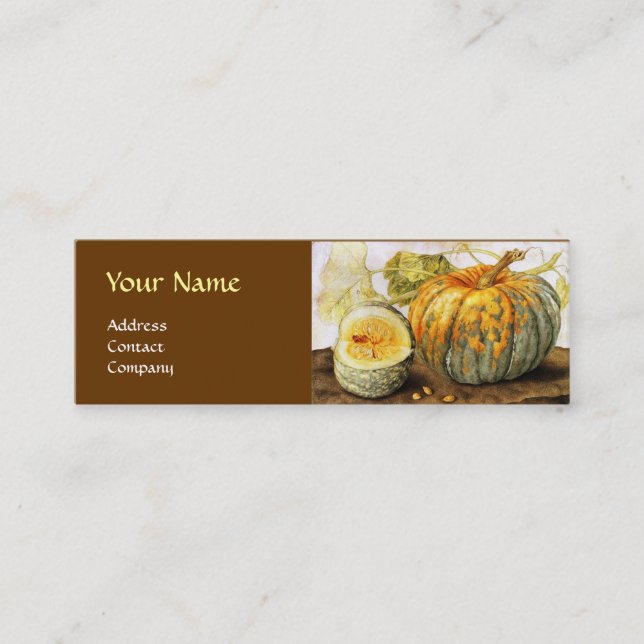CARTE DE VISITE MINI FRUITS DE SAISON / MONOGRAM CITROUILLE (Devant)