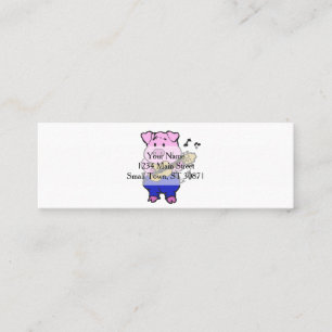 Carte De Visite Mini Funny Pig jouant de la guitare   choisir la couleu