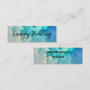 Carte De Visite Mini Galaxie couleurs mixtes bleu vert ciel nuageux