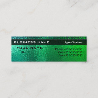 Carte De Visite Mini Générique de métal bleu et vert brillant