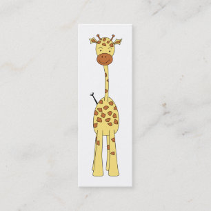 Carte De Visite Mini Girafe mignonne grande. Animal de bande dessinée