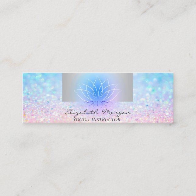 Carte De Visite Mini Girls Modern Professional, Bokeh Lotus Yoga (Devant)